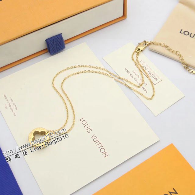 Louis Vuitton新款飾品 路易威登四葉草鏤空項鏈手鏈耳環 LV圓環雙層手鏈鎖骨鏈耳釘  zglv2110